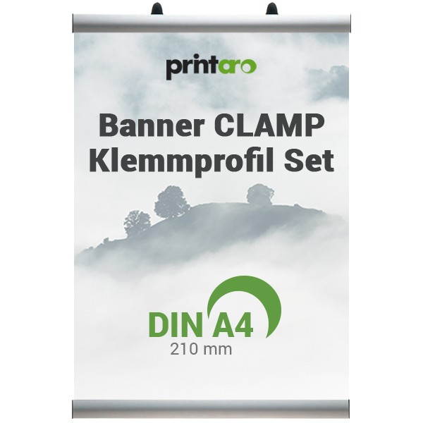 Banner Clamp Klemmprofil Set//Klemmschiene// DIN A4  21cm