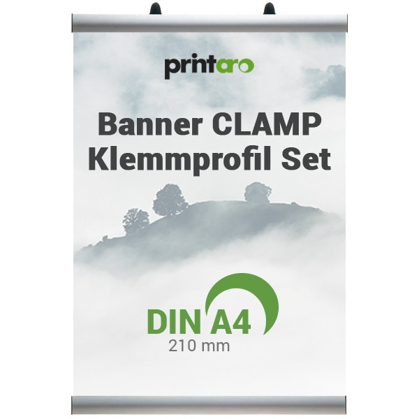 Banner Clamp Klemmprofil Set//Klemmschiene// DIN A4 21cm