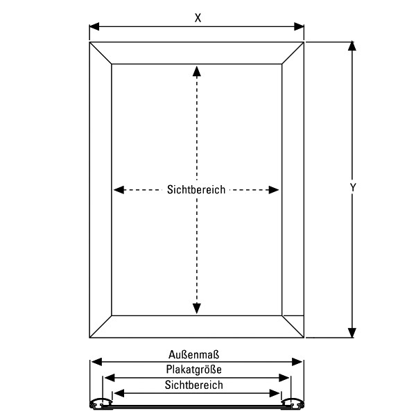 1 x DIN A3 Alu-Klapprahmen Plakatrahmen in Chrome
