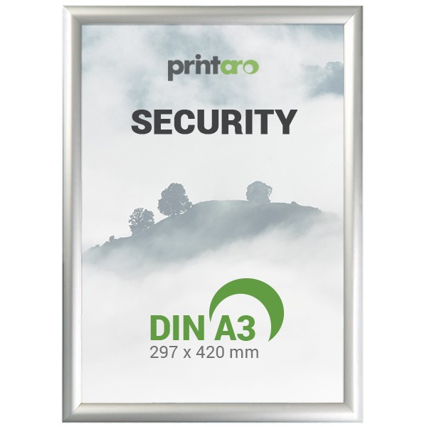 1 x DIN A4 Alu Sicherheits-Klapprahmen Security-Rahmen
